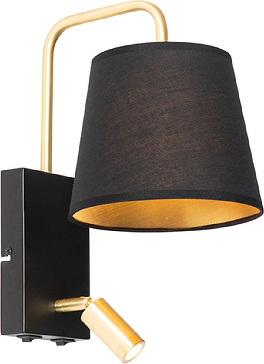 QAZQA Renier - LED Wandlamp - Goud/Messing - D 24.6 cm