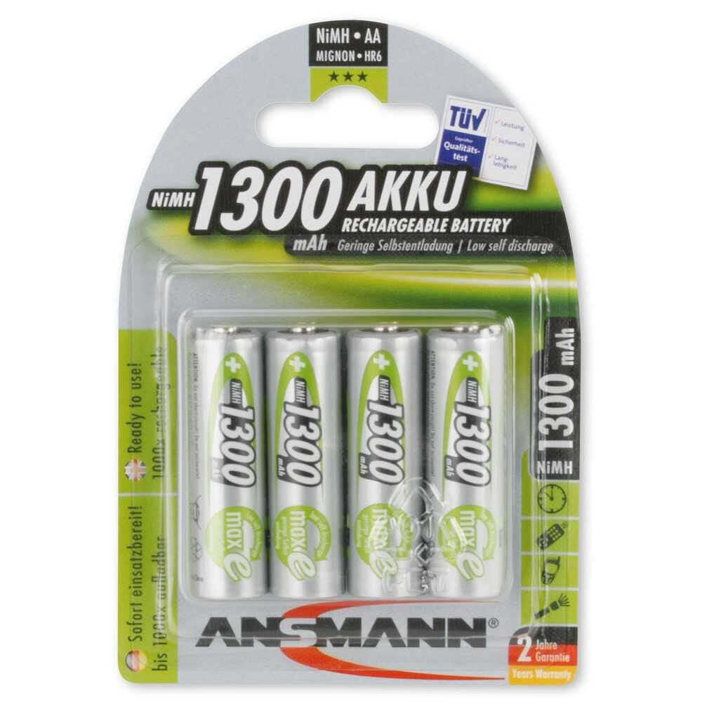 Ansmann Ansmann NiMH batterij Mignon 1300mAh, 4-delige blister