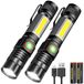 Unyqoos® Lampe de poche LED rechargeable étanche avec aimant et mise au point réglable