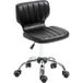 Tabouret à roulettes - Tabouret de travail pivotant 360° - Tabouret ergonomique - Hauteur d'assise réglable 47-62 cm - Revêtement synthétique matelassé noir métal chromé