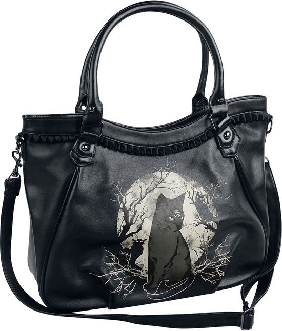 Banned Hecate In Full Moon Dames Handtas - Zwart/Wit
