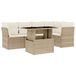 vidaXL Loungeset met kussens, polyrattan, beige