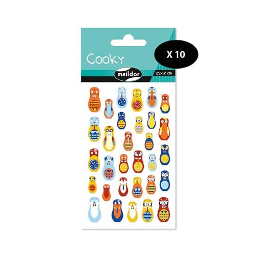 Maildor 560406Cpack - 3D Stickers Cooky - 26 Stickers - 10 Pieces