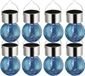 Sunnydays Solar sfeer hanglamp - 8x - tuin - lampenbol - blauw - glas - 9 cm - ophang haakje