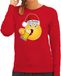 Bellatio Decorations Foute Kersttrui/sweater voor dames - bier - rood - grappig - I love christmas - emoji XS