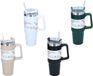 Alpina Thermobeker met rietje 900ml Zwart RVS
