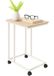 Merkloos Relaxdays Bijzettafel met wieltjes - 68 x 50 x 35 cm - wit-bruin