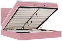 vidaXL - Ottoman bed met matrassen en LED's - 200x200cm - fluweel - roze