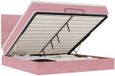 vidaXL - Ottoman bed met matrassen en LED's - 200x200cm - fluweel - roze