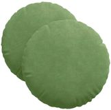 vidaXL - Zitkussens - 2 stuks - Lichtgroen - Ø 40 x 13 cm - Fluweel