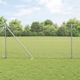 vidaXL - gelast - draadhek - met - grondpennen - 25 - x - 1,2 - m - Gegalvaniseerd - staal