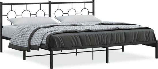 vidaXL Bedframe - Metaal - Zwart - 193x203 cm