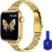 By Qubix - Stalen slim fit band - Goud - Geschikt voor Apple Watch 38mm / 40mm / 41mm / 42mm