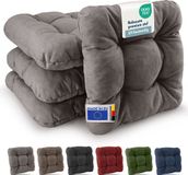 Beautissu HighLux SK – Set van 4 Premium Stoelkussen 35x35 cm Lichtgrijs