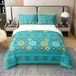 Coton Double Housse de Couette Ensemble avec Motifs Azteques
