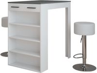 Vicco Repose Bartafel set – 67 x 100 cm met 2 barkrukken Wit/antraciet