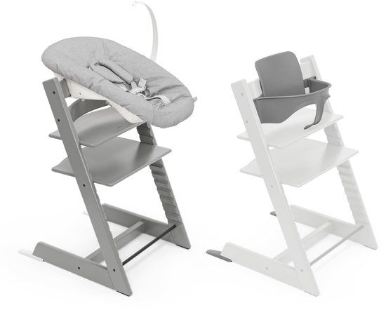Stokke Tripp Trapp Kinderstoel - Storm Grey (inclusief stoel, Babyset 2 en Newbornset) - Verstelbaar en Ergonomisch