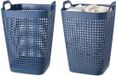 Storage Solutions Panier à linge - 2x - Bleu foncé - 48 litres - 40 x 51 cm - Plastique