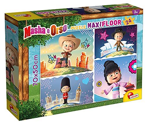 Liscianigiochi Lisciani Giochi – Masha Puzzle Maxifloor 24, fantastisch. puzzel voor kinderen, 86092
