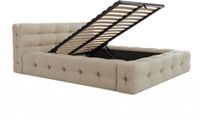 Vente-unique Bed met opbergruimte stof beige 140 x 190 cm