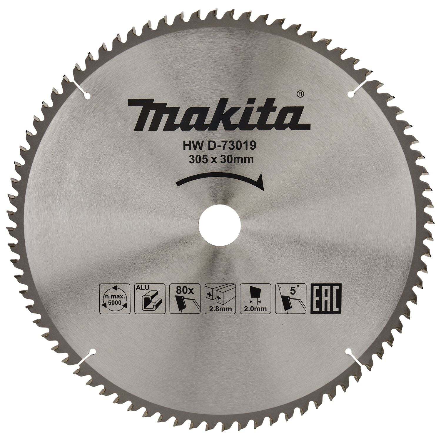 Makita D-73019 Afkortzaagblad voor Aluminium | Standaard | Ø 305mm Asgat 30mm 80T