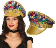 Fiestas Guirca Kapiteinshoed met kleurrijke juwelen voor dames, multicolor, one size