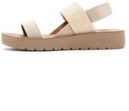 DERIMOD Platte Sandalen Imitatie Leer Beige Dames Maat 40