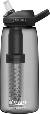 CamelBak Eddy+ Drinkfles - 1L - Antraciet (Charcoal) - Met LifeStraw Filter