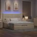 Prolenta Maison Exclusive - Ottoman bedframe met matras, crème kleur, 180x200 cm, textiel