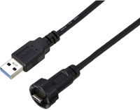 TRU COMPONENTS TC-E10T-MT3-MWA/MU3-NWA-0.5PV-S TC-13543592 USB-C 3.0-stekker naar USB-stekker IP67 (schroefdraad) kabel