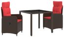 Syfax Brown and Red Buiten eettafelset 3 st 90 x 90 x 75 cm