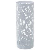 DRW Ronde parasolvoet van metaal, opengewerkt, wit, 19 x 49 cm