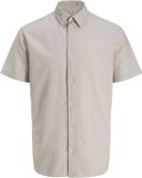JACK&JONES JJEBREEZE LINEN BLEND SHIRT S/S SN Heren Overhemden XS Katoen Linnen Regular Fit Casual Klassieke kraag Korte mouw Borstzak Effen String