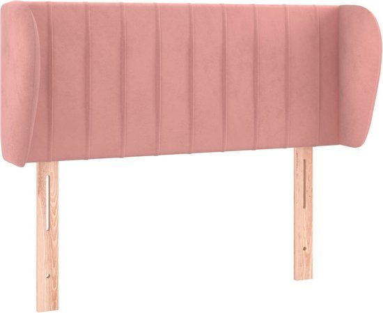 VidaXL Hoofdbord met randen 93x23x78/88 cm fluweel roze