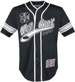 West Coast Choppers 30 Years Anniversary Limited Baseball Jersey Shirt met korte mouwen zwart-wit