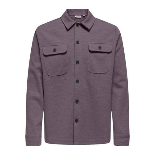 ONLY & SONS Heren Overshirt Sweat NOOS - S - Polyester/Viscose/Elastaan - Grijs