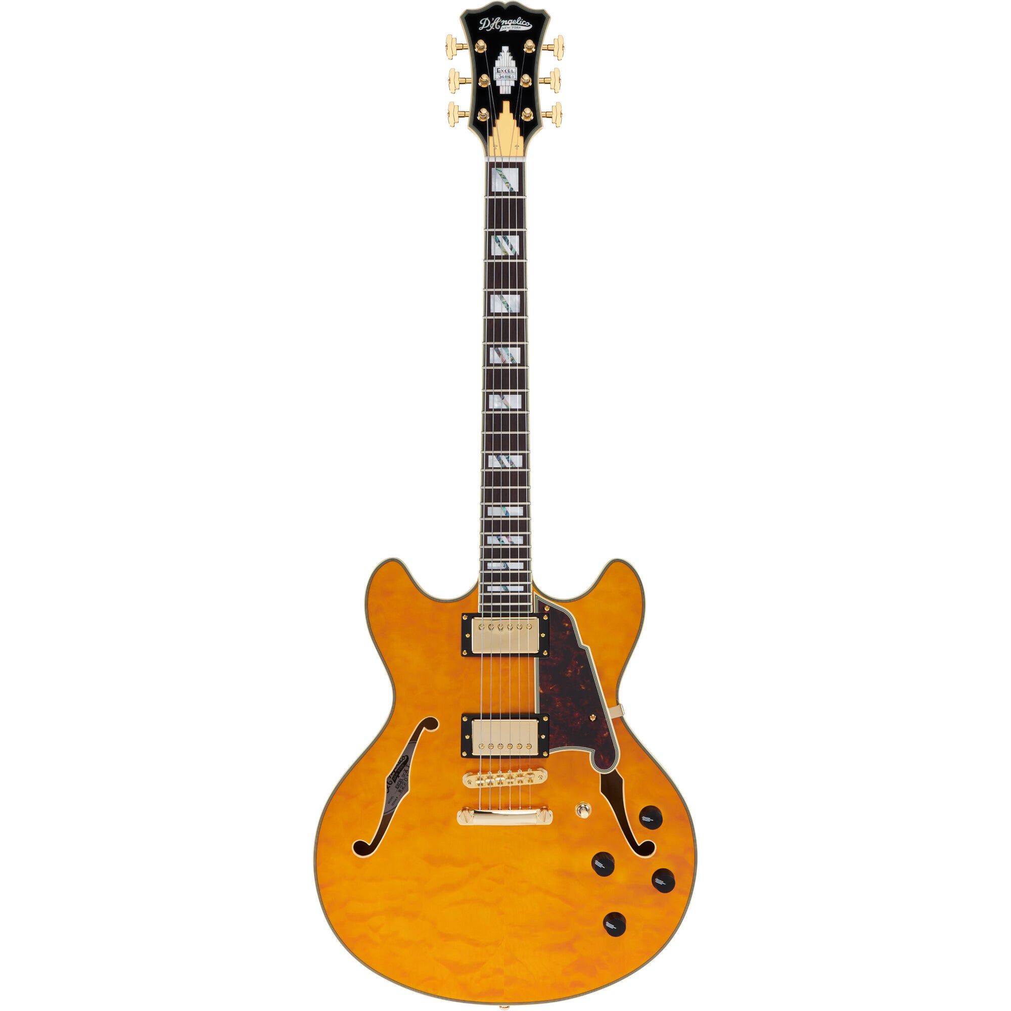 D'Angelico Excel DC XT - Vintage Natural Quilt - Semi-akoestische gitaar
