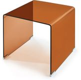 en.casa Bijzettafel Varlofrek gehard glas 50x50x50 cm bruin