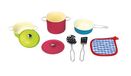 JugaToys Keukengereiset voor kinderen, metallic, kleurrijk, met accessoires, 8-delige set – potten, pannen en keukengerei voor jongens en meisjes vanaf 3 jaar