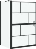 vidaXL Bad Douche Scherm Zwart en Transparant 80 x 68 x 128 cm