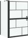 vidaXL Bad Douche Scherm Zwart en Transparant 80 x 68 x 128 cm