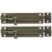 AMIG schuifslot/plaatgrendel - 4x - messing - 5 x 2.55 cm - brons - antiek look - deur - poort
