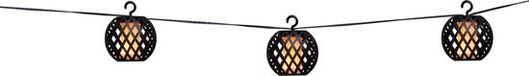 Grundig Lichtsnoer op Zonneenergie - Tuinverlichting 8 LED Lampionnen - Zwart