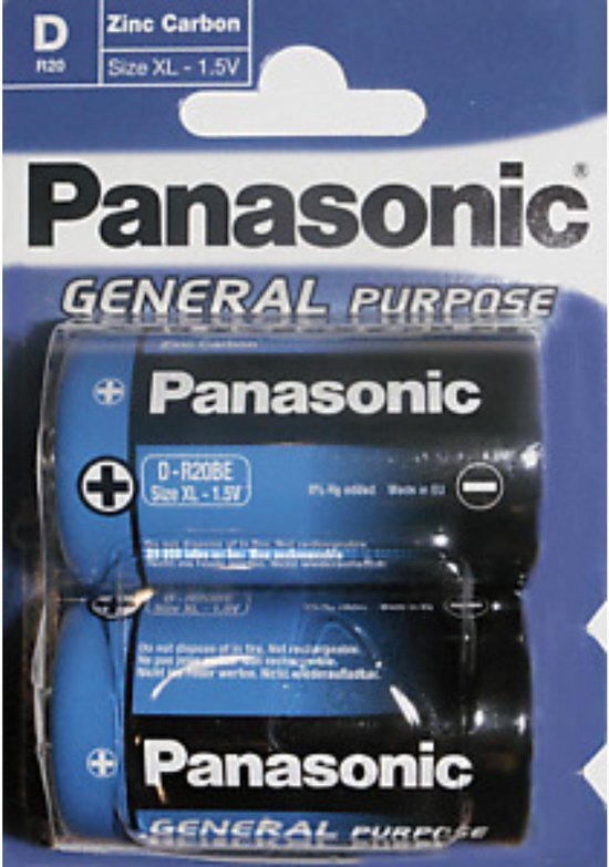 Panasonic General Purpose Batterij - D - 2 Stuks