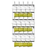 Sorbus Mokrek bekerhouder - wandgemonteerde mokhaken voor thuis met 6-laags displayorganizer voor koffiemokken, theekopjes, glazen potten en meer - geschikt voor 27 mokken - zwart metaal (Large)