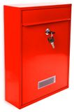 Relaxdays brievenbus muur rood staal met slot 265 x 350 x 85 mm