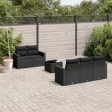 Maison Exclusive - Ensemble de jardin d'extérieur, 6 pièces, avec coussins, noir, en polyrotin