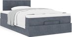 Maison Exclusive - lit plateforme avec matelas, gris foncé, 120x190 cm, velours