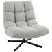 Homcom Fauteuil d'appoint - Chenille, Acier - 75L x 95l x 90H cm - Gris clair