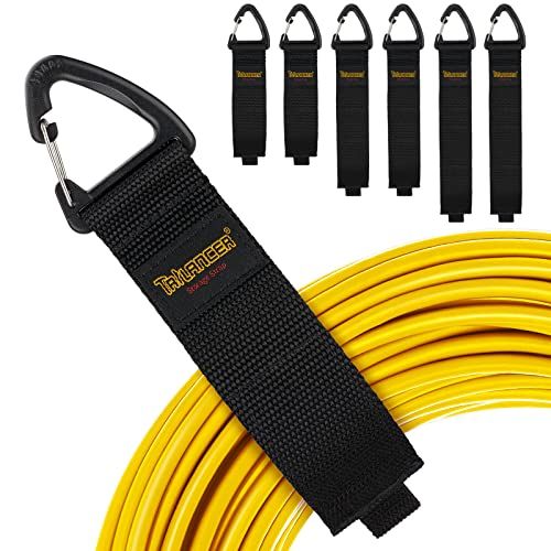 Verlengsnoer Trilancer Verlengsnoer Organisator en Hanger, Klittenband Opslagriemen met Driehoekige Gesp om aan Muren te hangen voor Kabels, Draden, Touw, Slangen, Organisatie voor Huis, Garage of Werkplaats (2S, 2M, 2L)